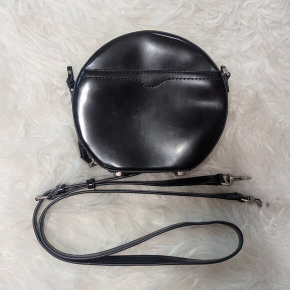 Black Patent Circle Rebecca Minkoff Bag with Stud Details - Picture 2 of 7